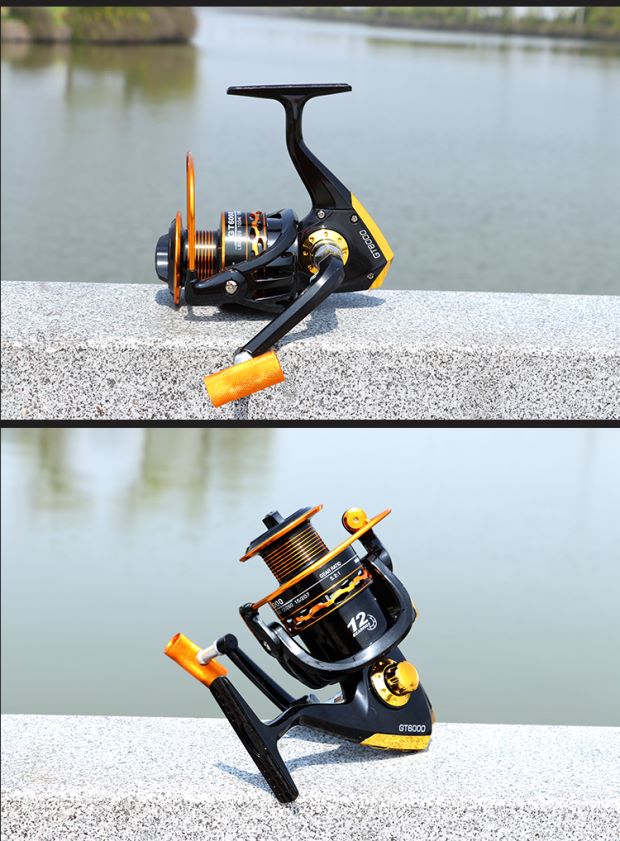 12轴金属头渔轮海竿轮滑轮手摇轮子鱼线轮鱼轮海杆鱼竿矶钓抛竿缔造