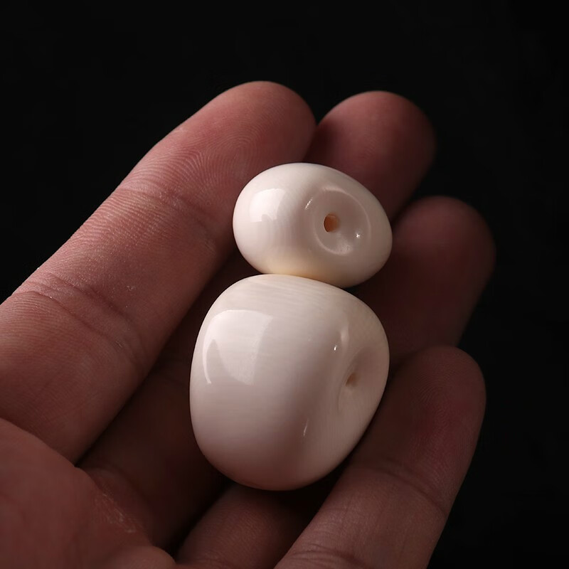 顶盈保真冰料猛犸象牙一体三通佛头佛珠星月金刚菩提文玩diy配饰配件