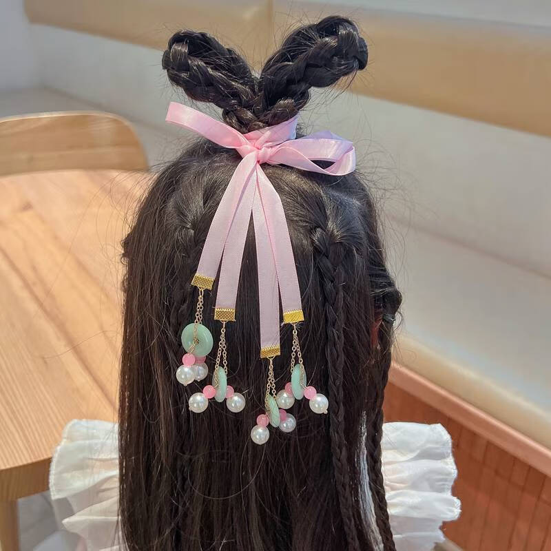 丝带头饰 古风头绳 头绳古装女女童古风发头饰发中国汉服发饰风铃绑