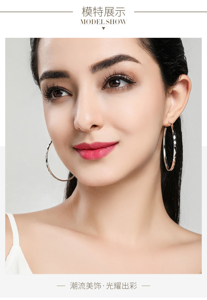 依依百福足银大圈圈耳环女2021年新款潮大圈耳圈圆圈耳饰秋季冬季耳坠