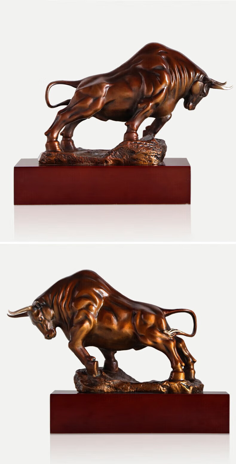 鎏铭旺市牛上市礼品铜牛摆件生肖牛拓荒牛工艺品办公室纯铜家居装饰品