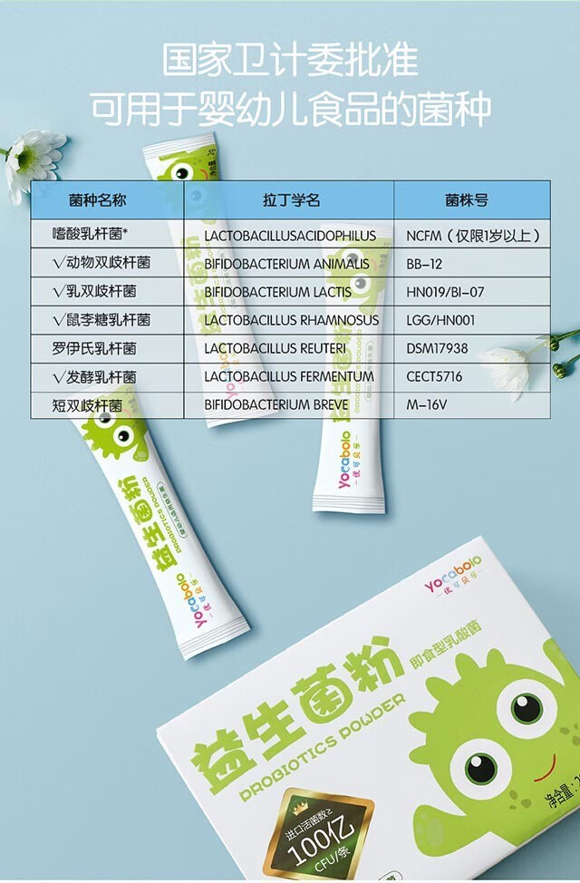 康恩贝益生菌善元堂&优可贝乐食品级益生菌粉婴幼儿儿童辅食调理肠道