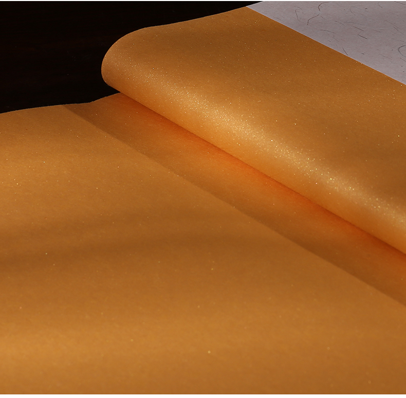 粉宣纸半生熟小楷纸抄经纸水墨罗汉观音菩萨画用纸书法宣纸金色宣纸