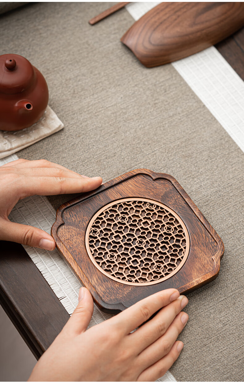 胡桃木壶承茶垫紫砂壶盖碗水杯垫隔热垫实木茶具配件干泡台养壶垫