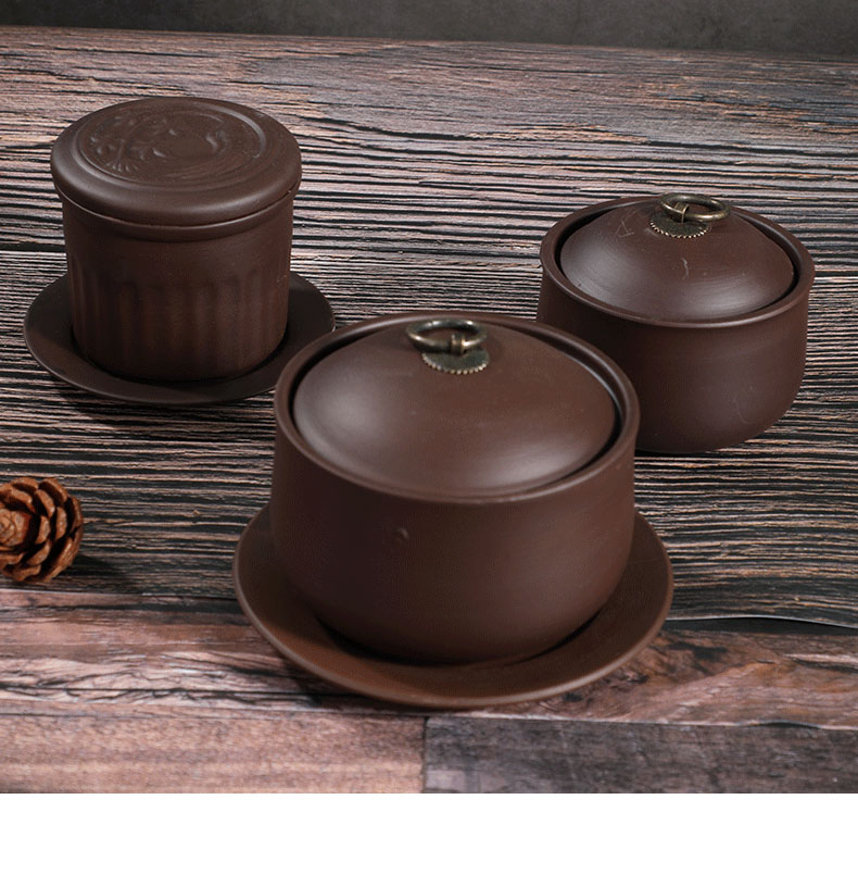 卉亿新品紫砂炖盅带盖陶瓷炖罐家用隔水炖燕窝盅孕妇专用宝宝煲粥蒸蛋