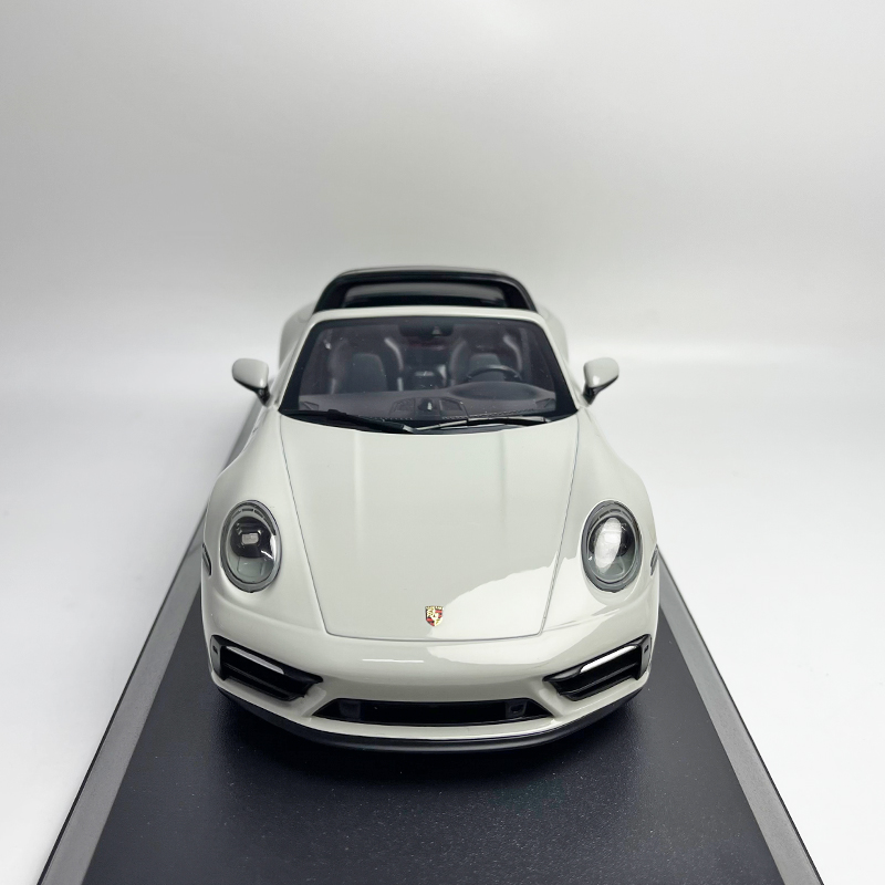迷你切 1:18 保时捷911 targa 992敞篷 合金车模静态汽车摆件 灰色