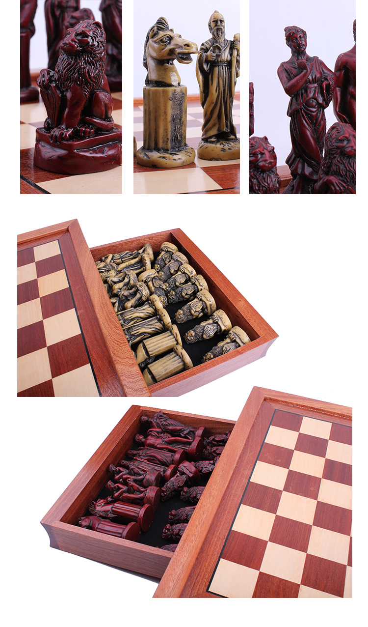 国际象棋chess仿古罗马棋子高档红木棋桌实木棋盘工艺品装饰摆件 棋子