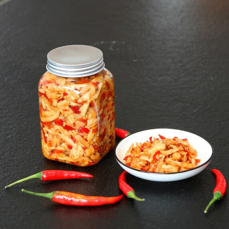 湖南特产纯手工爽脆剁椒萝卜条/丁 农家自制剁辣椒萝卜下饭菜350g