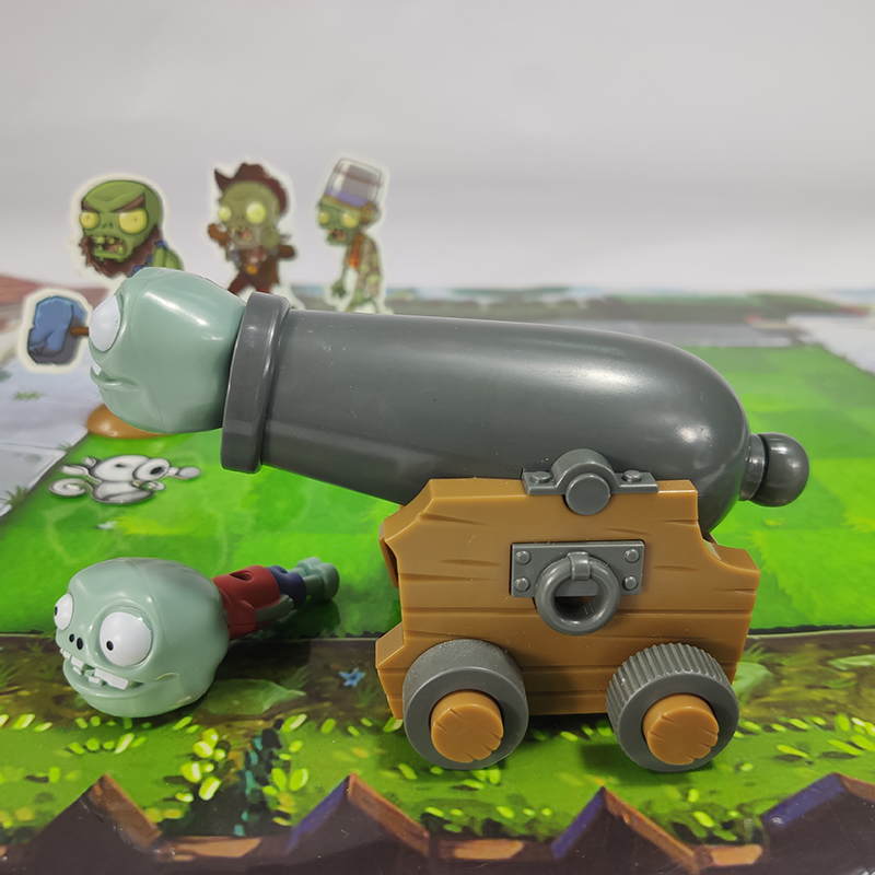 官方授权植物大战僵尸玩具小鬼僵尸炮海盗大炮车可射击小鬼带回力单个