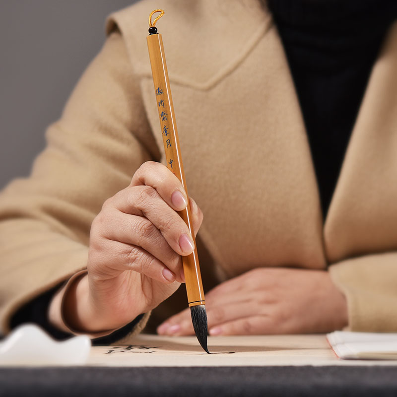 套装专业级楷书行书隶书初学者书法考试毛笔素月三支套装大中小各一支