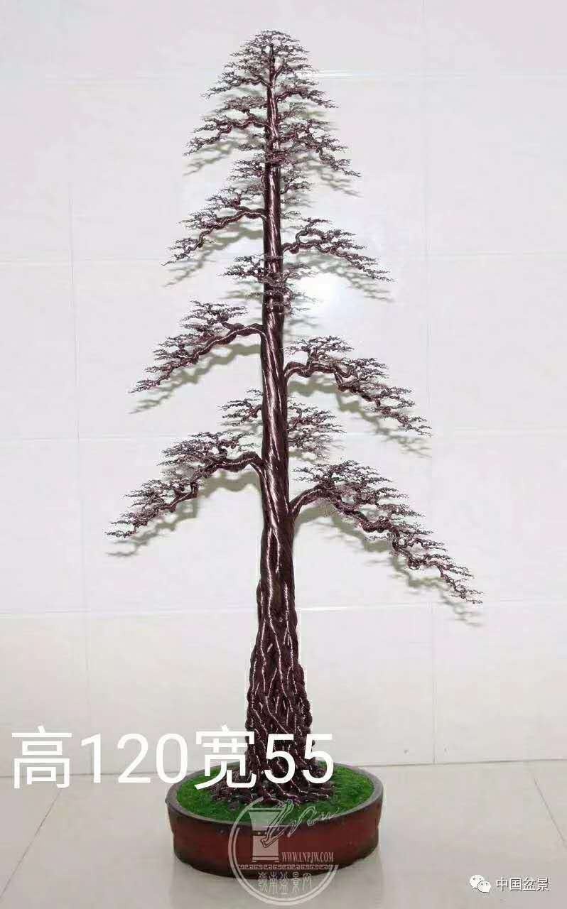 铜丝工艺品仿真 材料包发财树工艺品编制铜丝树聚财大气树脂diy电视柜