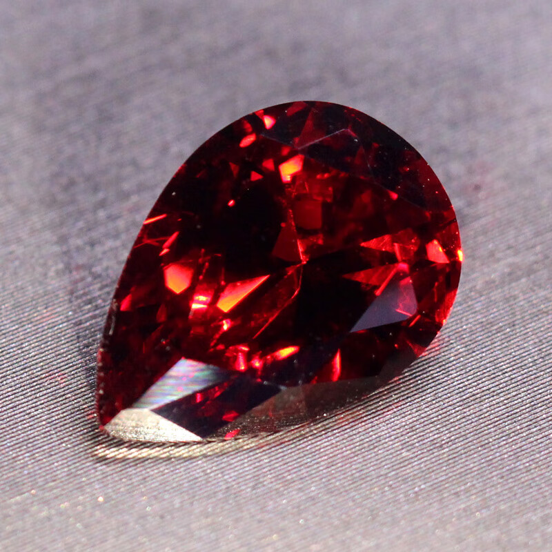 石榴红锆石裸石仿石榴石水滴形梨形复古深红色diy配饰可镶嵌饰品 水滴