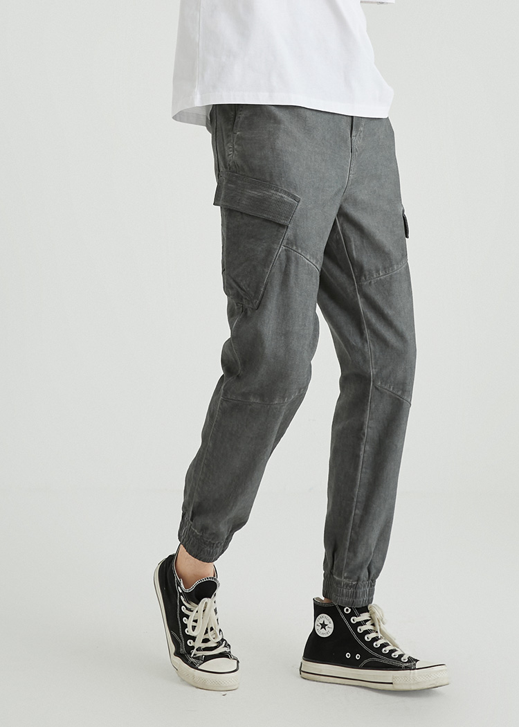 jackjones杰克琼斯夏男设计工装风多口袋舒适束脚休闲裤221214089 e40