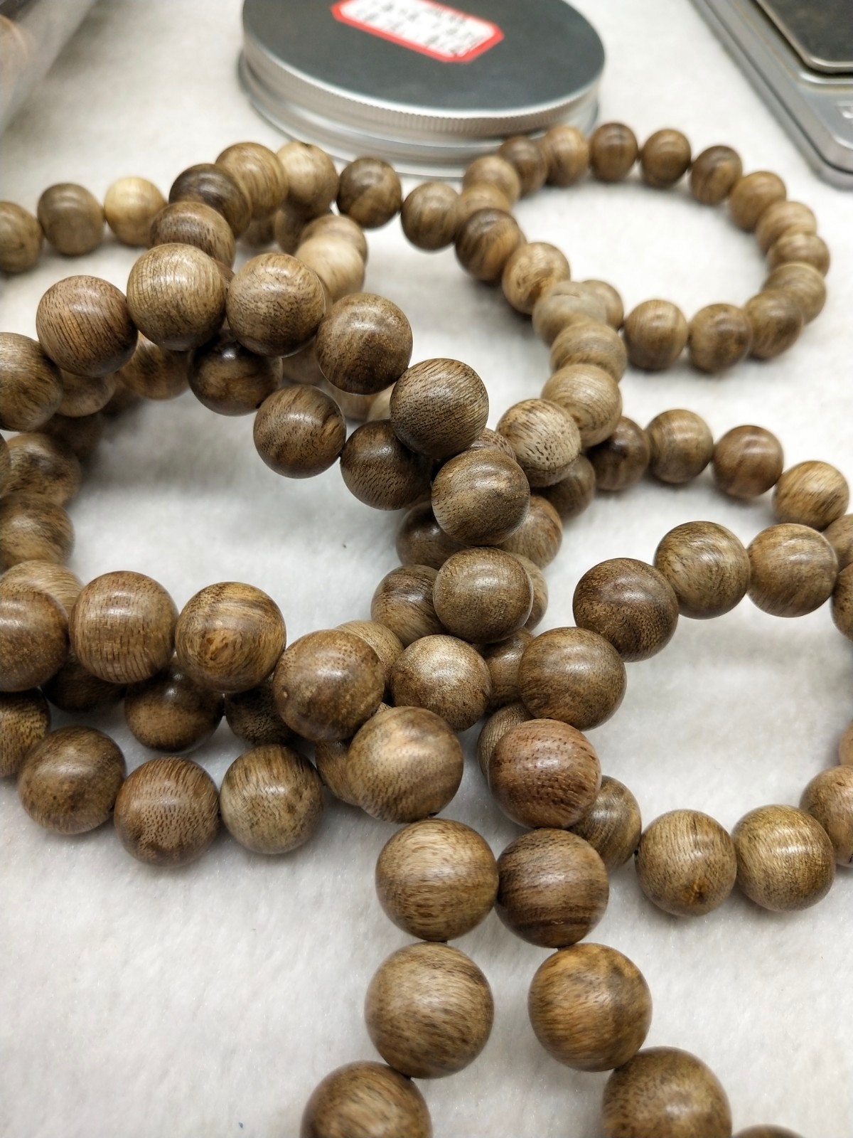 森洲 天然海南沉香尖峰岭黄油格沉香水格阁沉香老料12mm男女手串佛珠