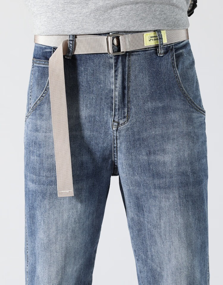 boss牛仔裤男2022春夏季新款韩版宽松直筒潮牌男裤休闲百搭男士长裤子