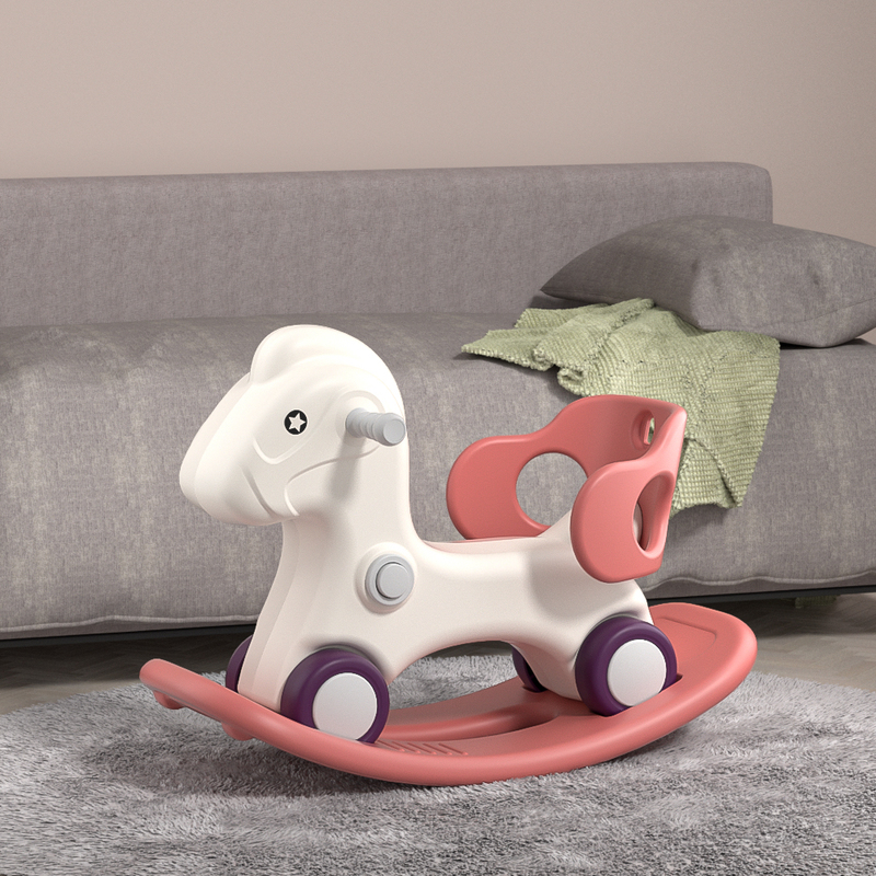 木马儿童摇马溜溜车二合一宝宝防摔婴儿周岁礼物摇摇车摇摇马玩具摇马