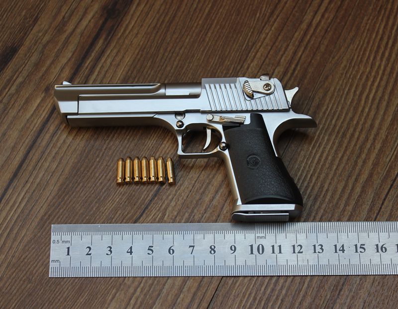 合金玩具手炝沙鹰可拆卸1205全金属可拆卸拼装玩具不可发射合金箱亮银