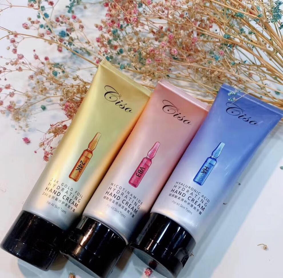 蓝风铃滋润保湿香氛手霜玻尿酸柔滑润手霜防冻防裂修护手霜50g三支装