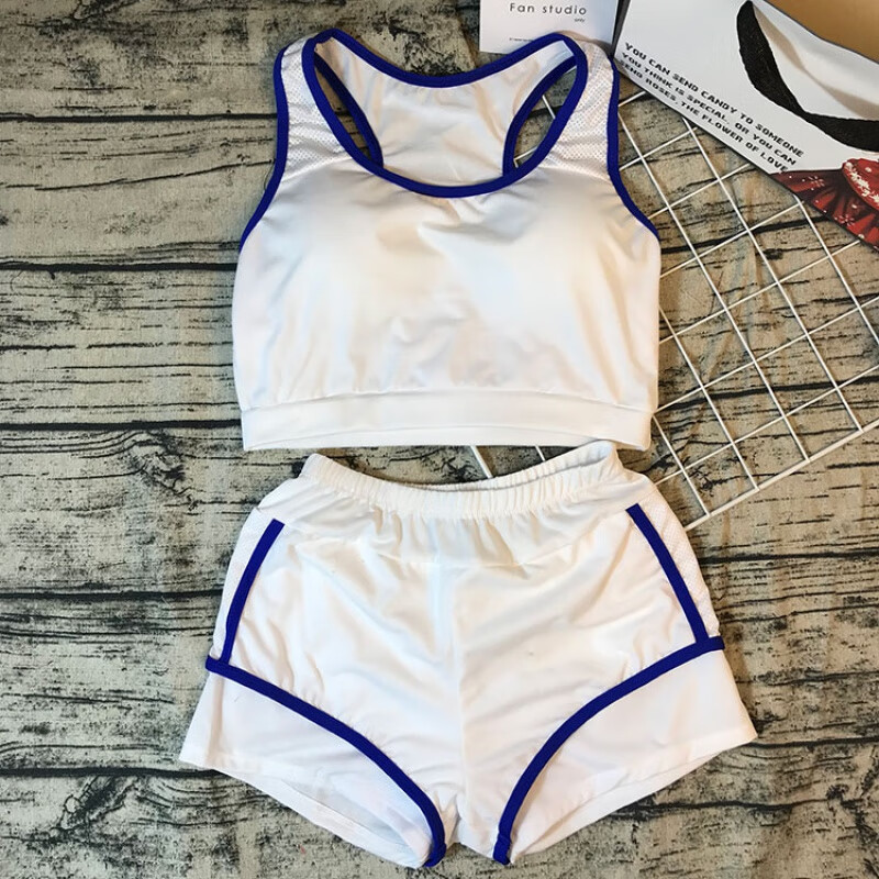 比基尼运动分体泳衣女三件套性感显瘦比基尼学生保守遮肉裙式平角泳装