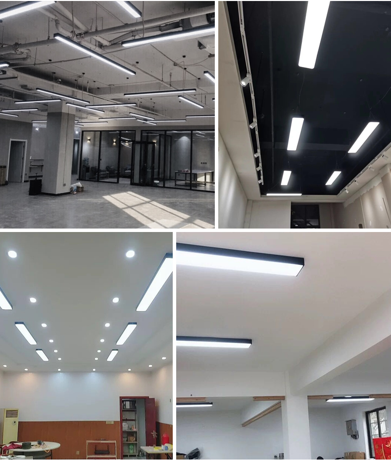 鑫汐办公室吊灯长方形餐厅吊灯学校办公灯具led长条灯商场店铺超市