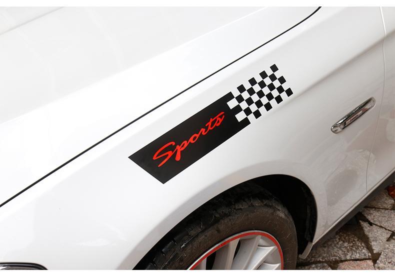 贴划痕遮挡贴纸个性创意车贴汽车拉花前保险杠贴长条遮184cm白色一对