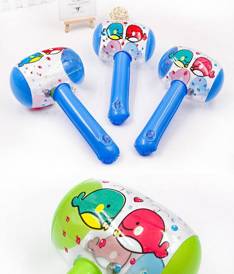 卡通充气锤子pvc锤充气小榔头幼儿园礼物奖品带铃铛宝宝儿童玩具 26cm