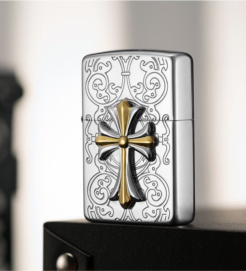 之宝(zippo)打火机 西方文化系列 克罗心十字氧化镜面蚀刻徽章zbt-5