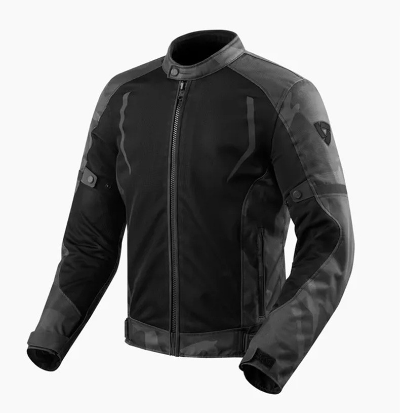 revit骑行服扭矩夏季网眼摩托车通勤带护具男女机车赛车服防摔 黑-军