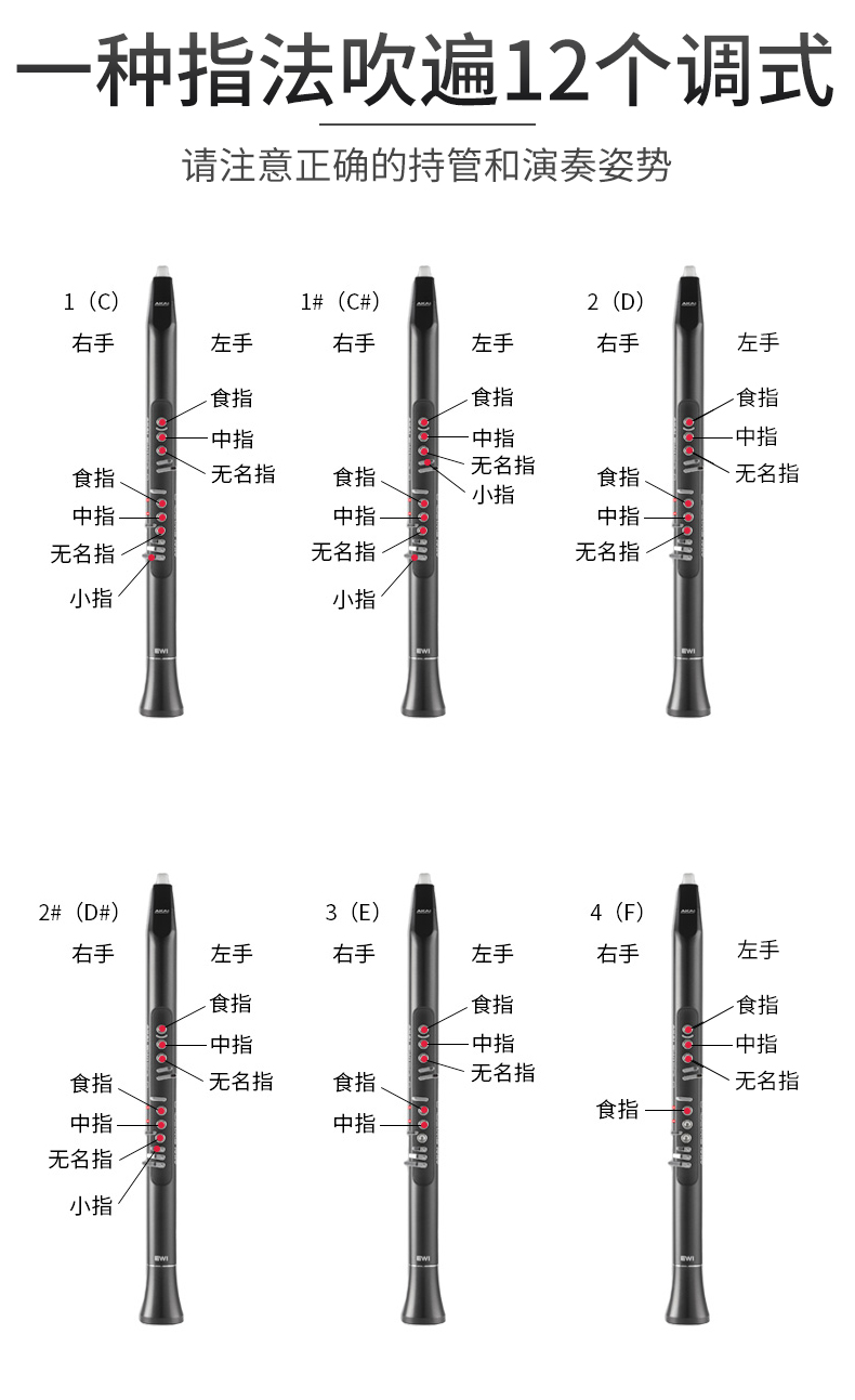 雅佳电吹管指法图图片