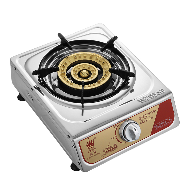 2022新款皇冠加厚不锈钢燃气灶家用猛火液化气炉节能煤气台式单灶炉具