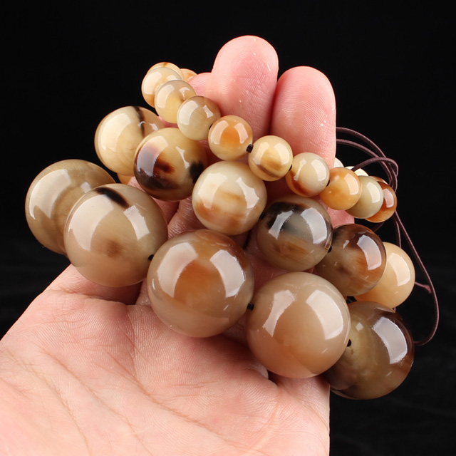 牧韵 牛角手串 佛珠文玩 男女通用 园珠1.