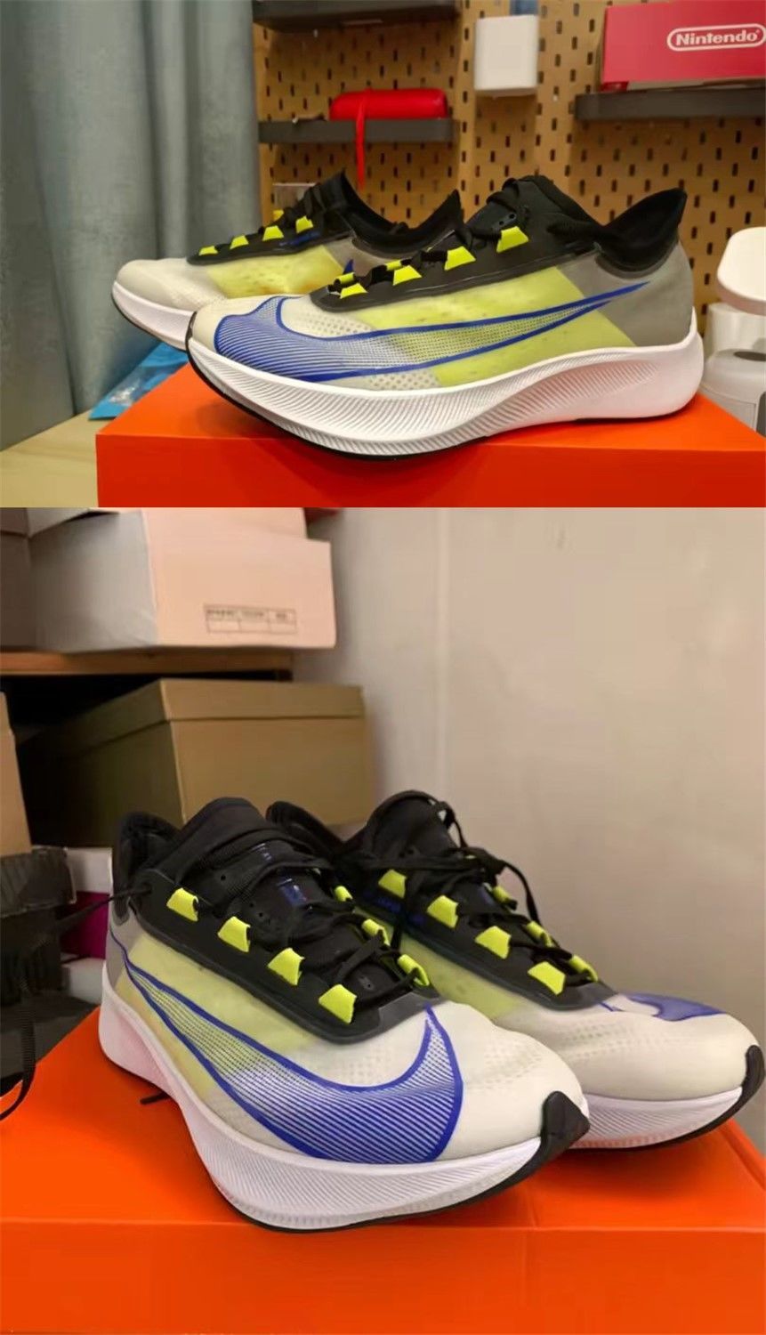耐克nike 跑步鞋马拉松zoom fly3碳板运动鞋跑步体育考试轻质缓震竟
