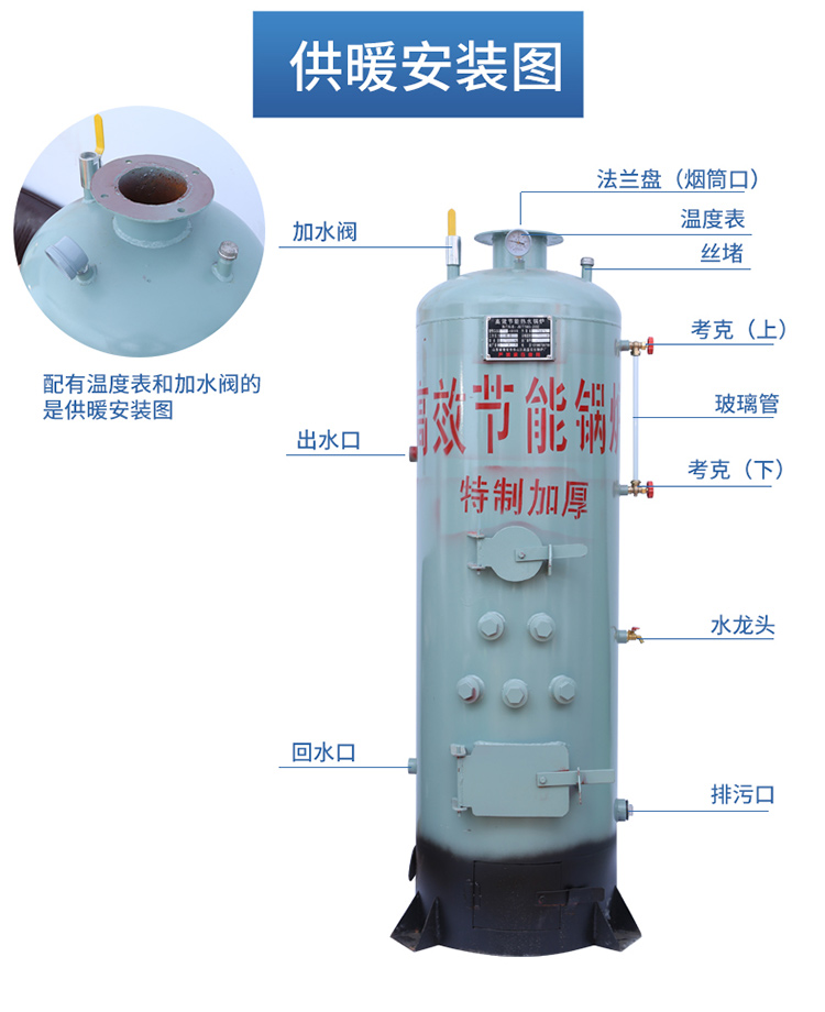 昊燃蒸汽锅炉小型家用燃煤采取供暖地暖商用蒸馒头粮食豆腐烧柴烧酿酒