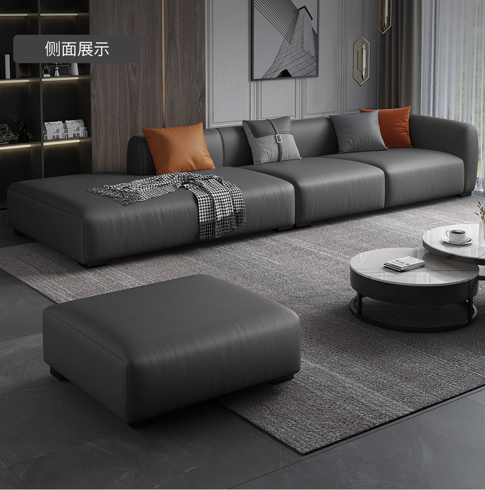 皇系hxi创意个性意式极简科技布沙发现代简约北欧大小户型客厅直排ins