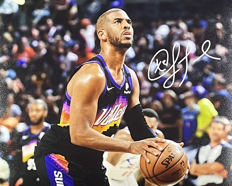 收藏克里斯保罗cp3亲笔签名照片裱框含sa证书太阳时期