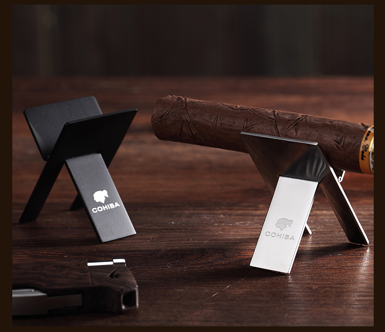 登喜路雪茄托架克虏伯不锈钢雪茄专用支架便携可折叠烟托黑色