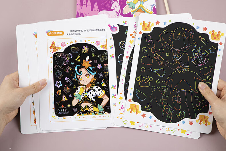 巴啦啦小魔仙手工diy刮画纸儿童艺术刮彩画346岁幼儿园宝宝少儿艺术