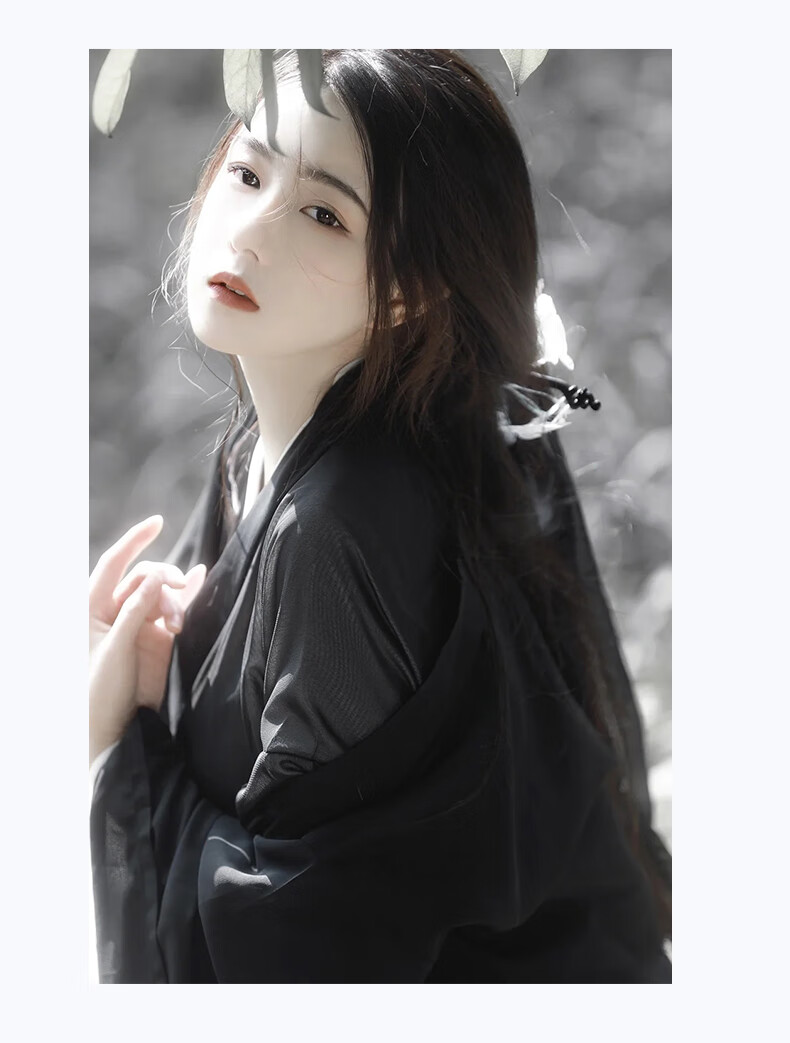 魏晋制汉服女原创黑色武侠风古装广袖交领襦裙超仙气古风飘逸套装