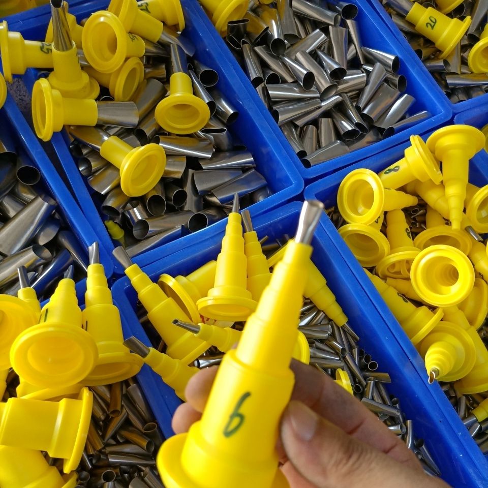 碑匠第二代不锈胶嘴白钢一体带底座打胶胶头结构胶网红胶枪连体胶嘴