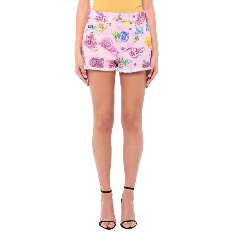 范思哲versace 短裤女士奢侈品牛仔短裤 acid green 28 (jeans)【图片