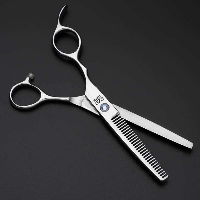 专用左撇子美发剪刀火匠左手专用剪6寸平剪牙剪刘海打薄理发剪子 蓝钻