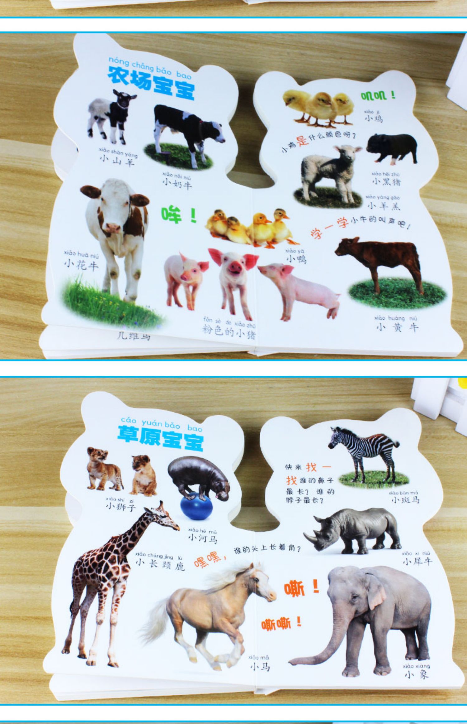 幼儿认知读本 动物乐园 0-3-6岁宝宝认知书撕不烂益智早教翻翻书 看图