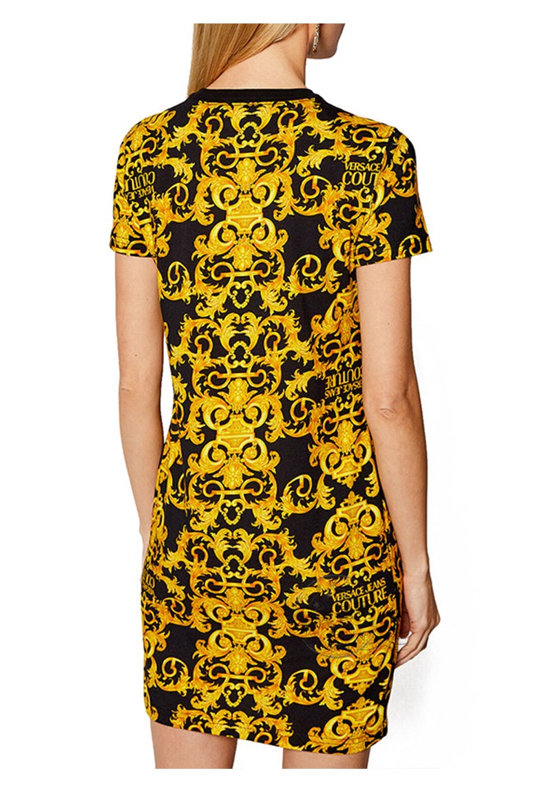 versace范思哲裙子女士印花图案连衣裙d2hwa401 0155 899 黑色 40