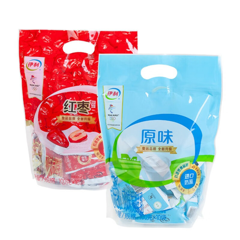 伊利酸奶原味红枣袋装风味发酵乳100g×20袋网红酸奶儿童营养美味