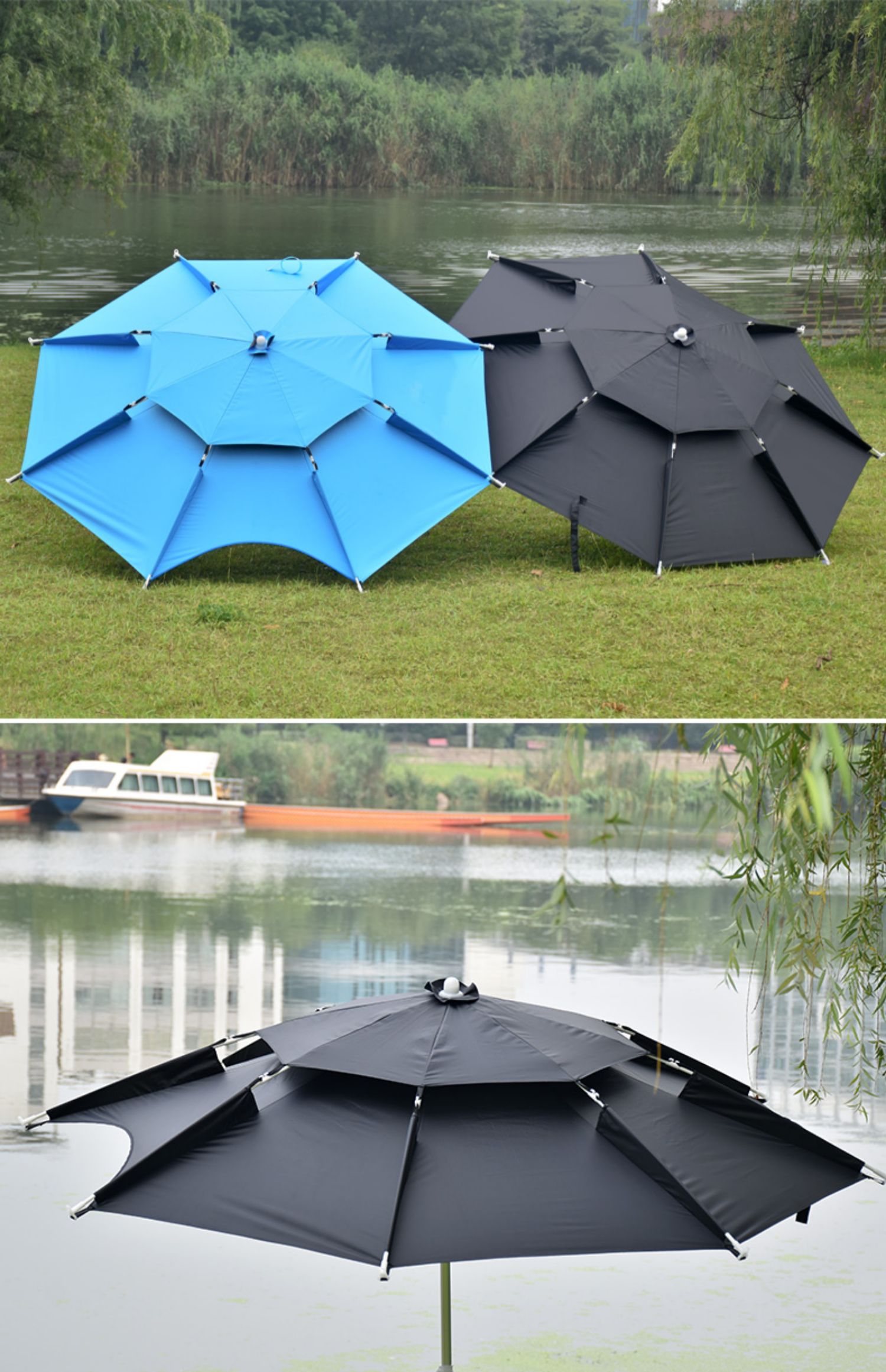 钓鱼伞大钓伞万向可调节加厚黑胶双层强韧抗风防暴雨防晒遮阳渔具18米