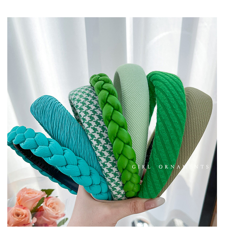 俪泽优小清新绿色发箍宽边高颅顶压发百搭感发卡头箍2021年网红新款