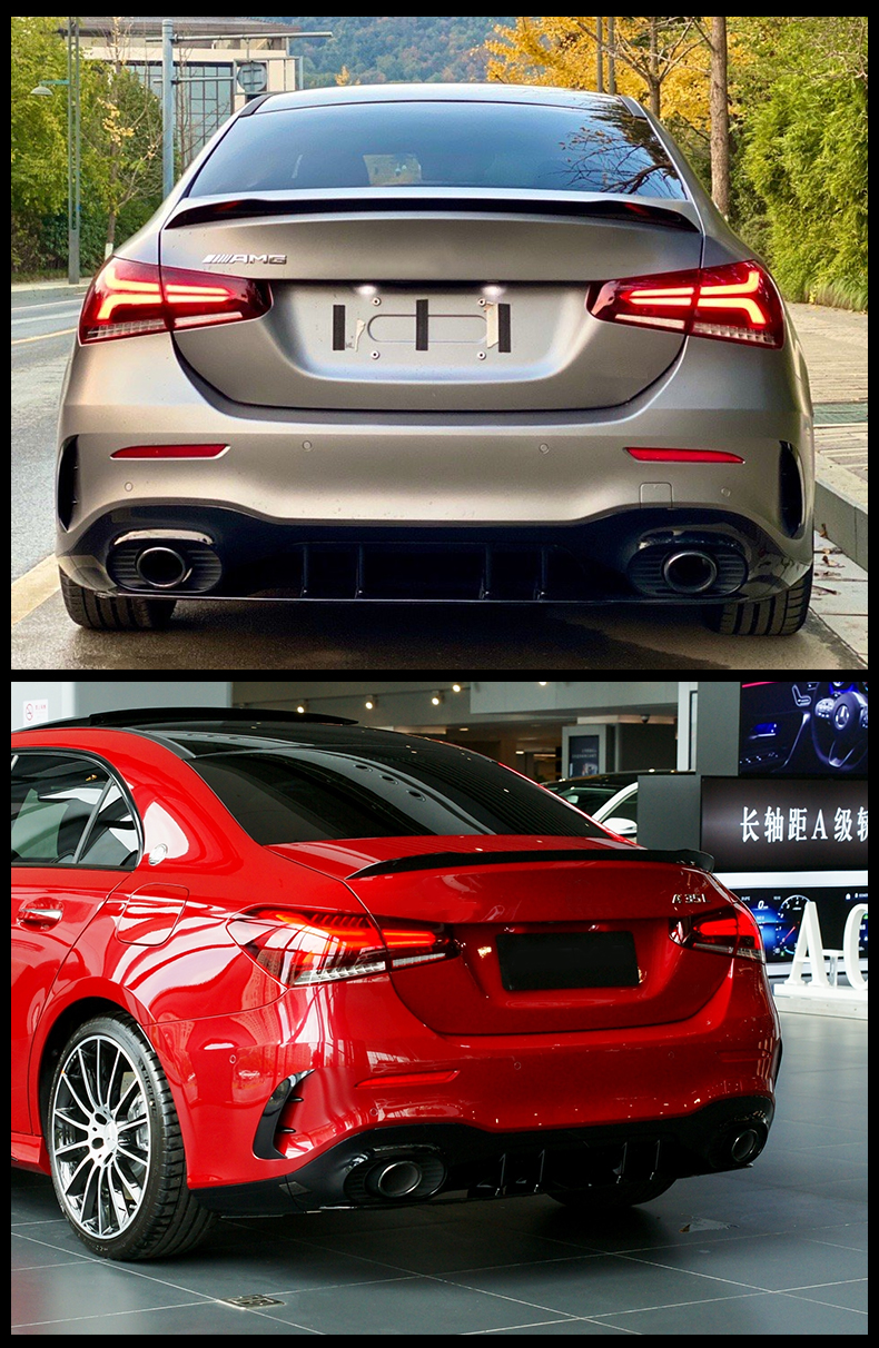 豪稳馨奔驰a级a180l a200l a220l改装amg a35l尾翼后唇尾喉风刀中网前