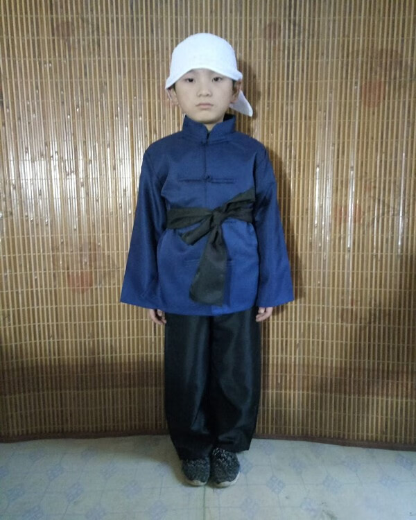 儿童扮演农民服装演出服民兵游击队衣服老头老爷 三件套 110cm厂家