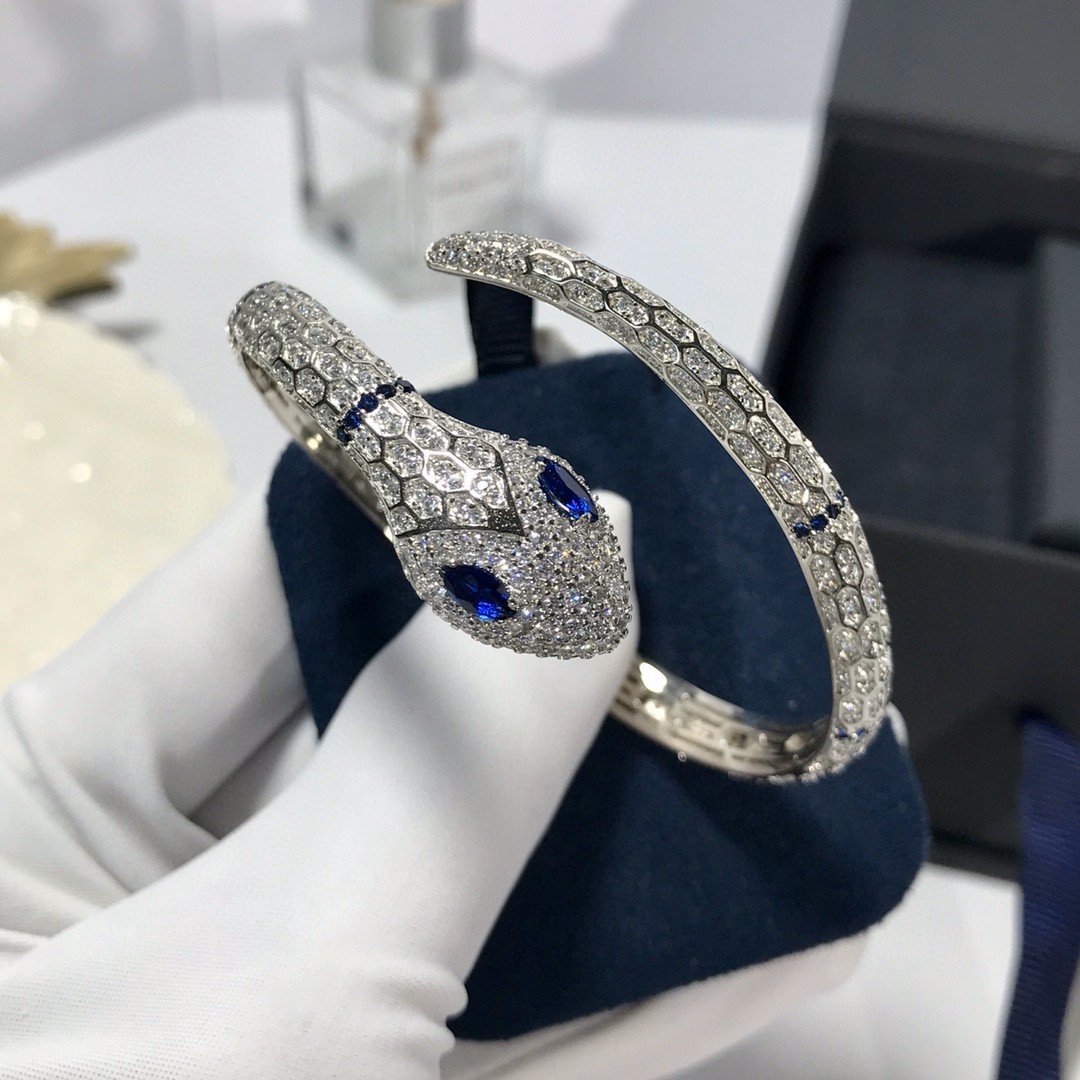 眼开口镯s925银蛇形手环个性轻奢小潮 黑色灵蛇手镯【图片 价格 品牌