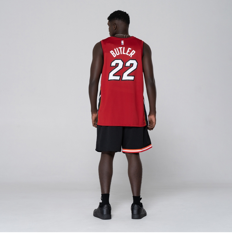 nbanike耐克迈阿密热火队巴特勒sesw男子球衣cv9483红黑色2xxxl